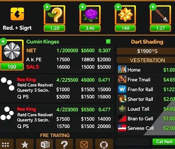 Cumin King Quest trading interface with prices