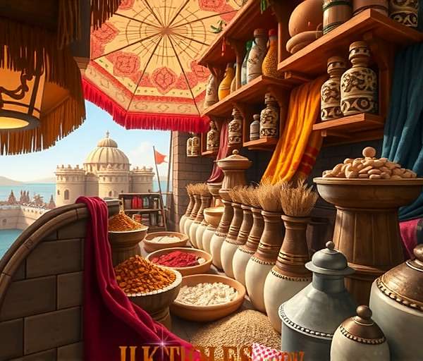 Cumin King Quest market scene with various spices